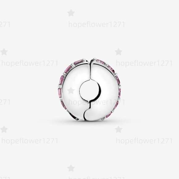 Pandora Pink Sparkling Row Clip Charm - Picture 3 of 7